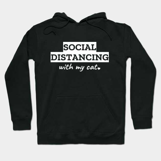 Social Distancing With My Cat Hoodie by LunaMay